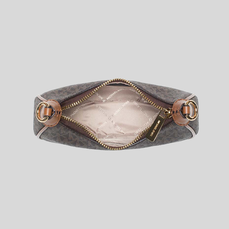Michael Kors Signature Cora Mini Zip Pouchette Bag Brown 35R3G4CC1B