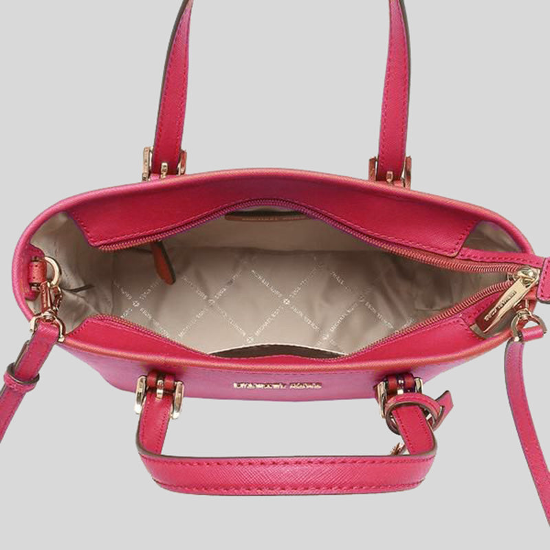 Michael Kors MK Jet Set Travel Medium Duffle Bag Satchel Carmine Pink Sand  MK, Gaby's Bags