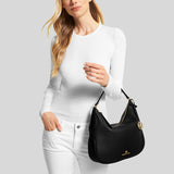 Michael Kors Kelsey Medium Pebbled Leather Shoulder Bag Black 30F2G3KS6L