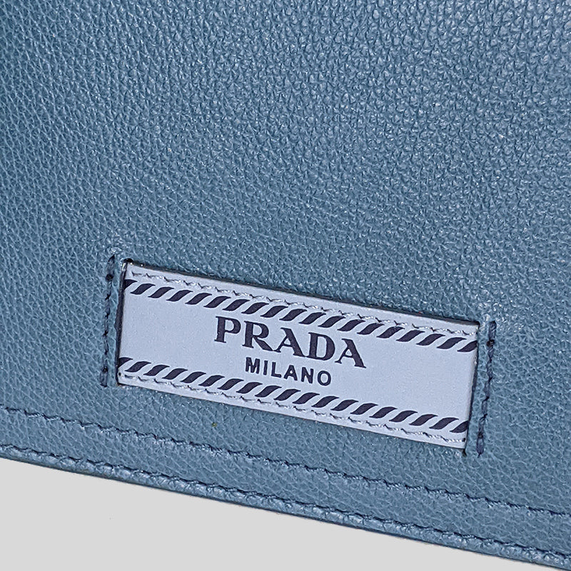 Prada Glace City Calf Small Bifold Wallet Cobalto/Astrale 1MV204