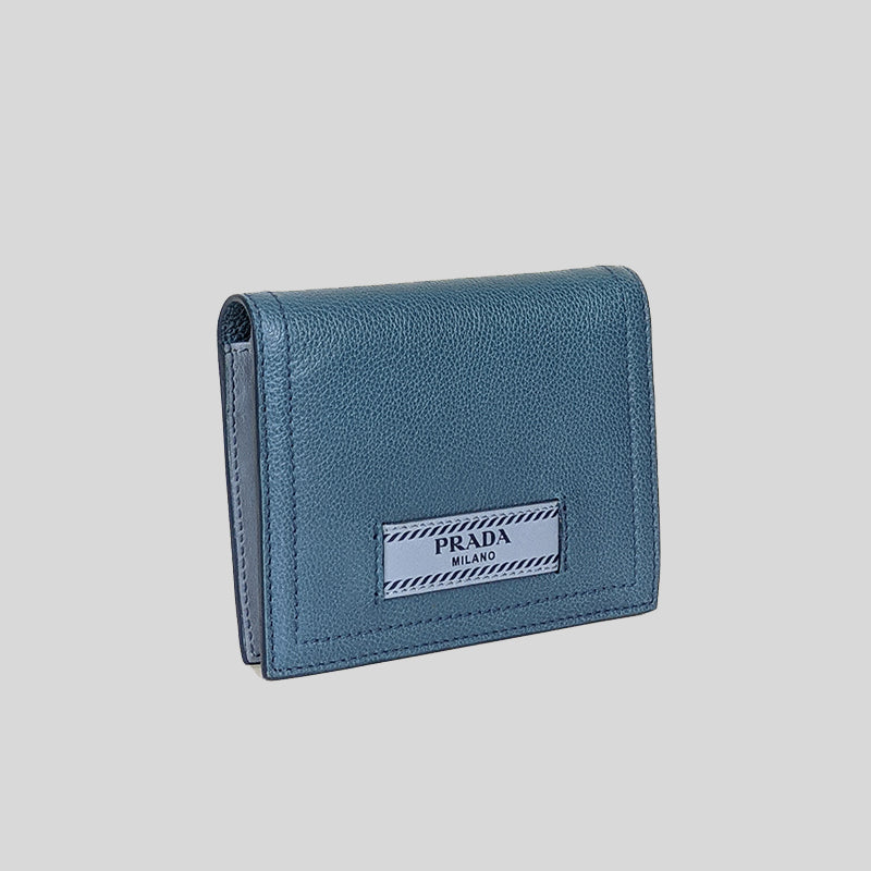 Prada Glace City Calf Small Bifold Wallet Cobalto/Astrale 1MV204