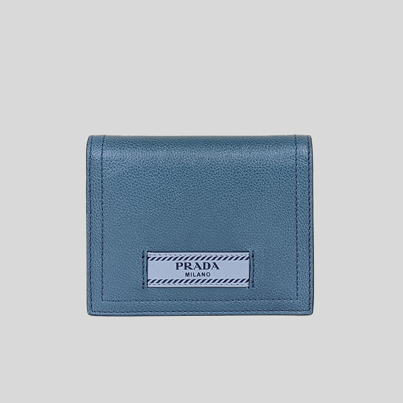 Prada Glace City Calf Small Bifold Wallet Cobalto/Astrale 1MV204