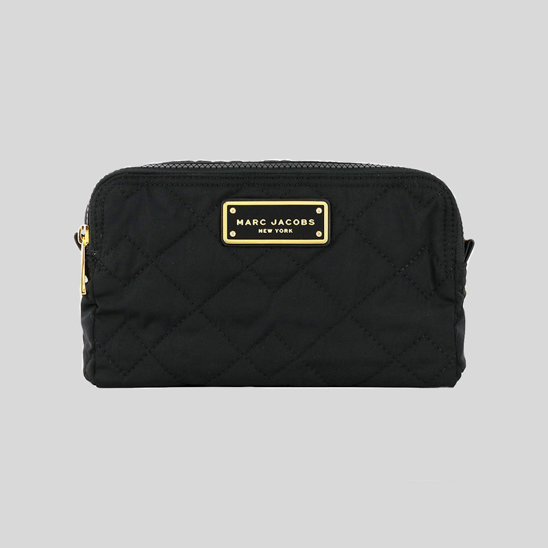 Marc Jacobs Quilted Nylon Double Zip Cosmetic Pouch Black M0016114