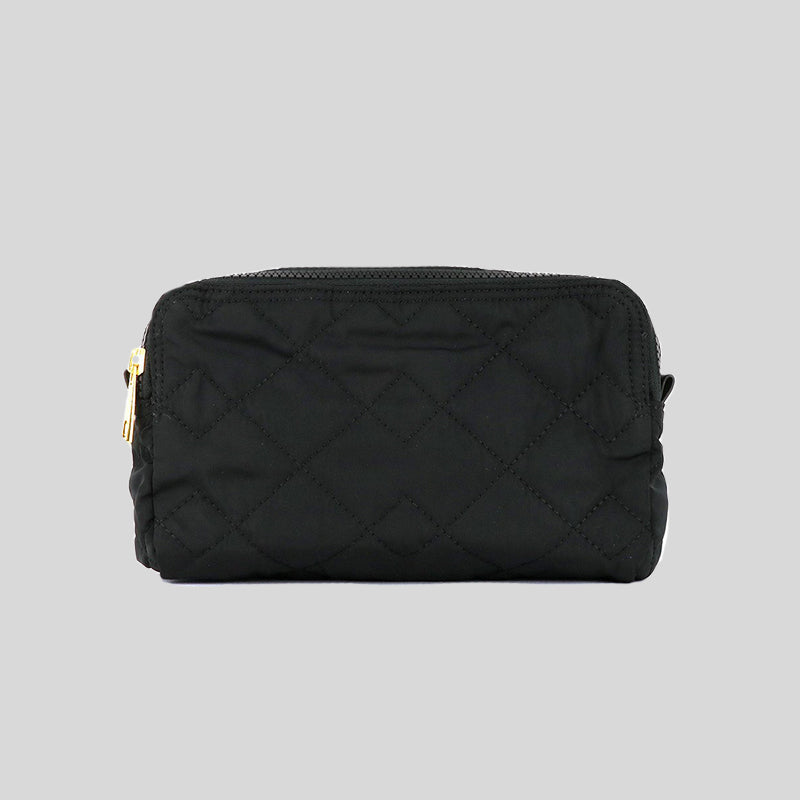 Marc Jacobs Quilted Nylon Double Zip Cosmetic Pouch Black M0016114