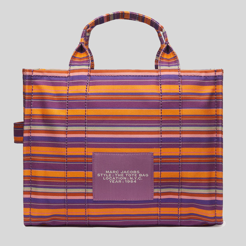 Marc Jacobs Multicoloered Stripes Small The Tote Bag Purple Multi H056M06PF22