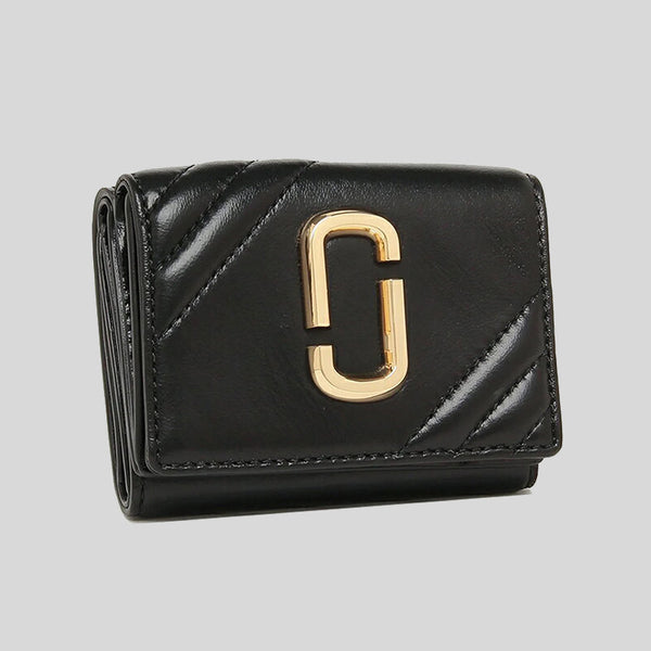 MARC JACOBS The Glam Shot Mini Compact Trifold Wallet Black S129L01FA21