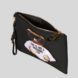 Moschino Couture Nylon Clutch With Teddy Black T8429