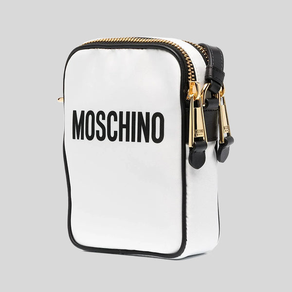 Moschino Couture Nylon Double Zip Crossbody Bag With Teddy Print T7566