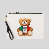 Moschino Couture Nylon Clutch With Teddy White T8444 lussocittta lusso cittaMoschino Couture Nylon Clutch With Teddy White T8444 lussocitta lusso cita