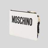 Moschino Couture Nylon Clutch With Teddy White T8444