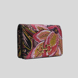 Salvatore Ferragamo Leather Card Case Wallet With Floral Print 0755621