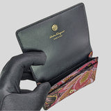Salvatore Ferragamo Leather Card Case Wallet With Floral Print 0755621