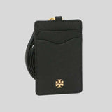 Tory Burch Emerson Leather ID Lanyard With Keyring Black 136584