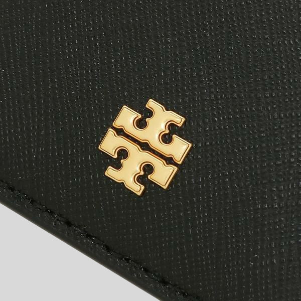 Tory Burch Emerson Leather ID Lanyard With Keyring Black 136584